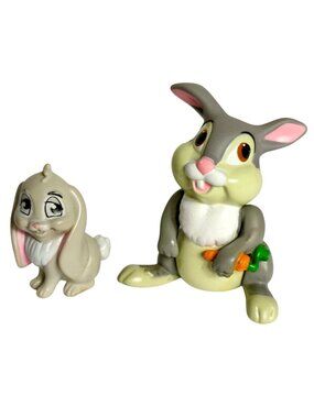 Vtg Disney Thumper Moveable & Miss Bunny Figures From Bambi Movie Collectibles